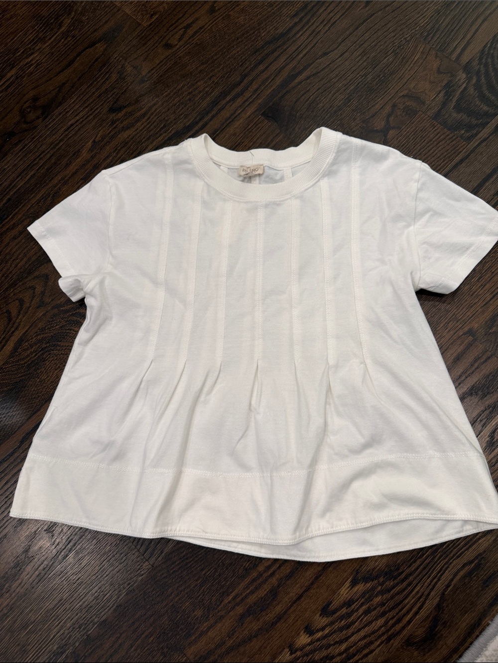 Pilcro White Short-Sleeve Pleated Tee
